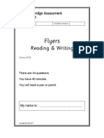 Flyers Reading and Writing Question Paper 102