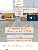 Construction Project Management Slides - 2021 (CPM8X00) - Week 2