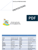 PRE POS Itio NS: Uso de Las Preposiciones