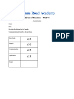 Avenue Road Academy: Advanced Functions - MHF4U