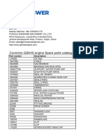 Cummins QSK45 Engine Spare Parts Catalog: Part Number Description