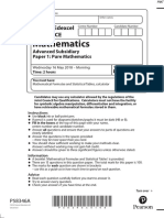 June 2018 QP - Paper 1 Edexcel Maths AS-level