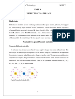 Dielectrics: Unit V Dielectric Materials