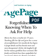 Agepage: Forgetfulness: Knowing When To Ask For Help