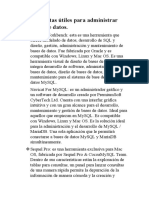 Herramientas Útiles para Administrar Una Base de Datos