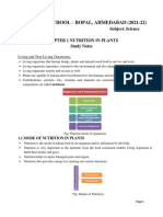 Delhi Public School - Bopal, Ahmedabad (2021-22) : Class: VII Subject: Science Chapter 1 Nutrition in Plants Study Notes