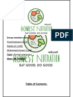 Honest Nutrition Restaurant Final Report Marketing Management