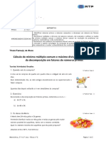 06 - Matemática - 5º e 6º Anos - Cálculo Do Mínimo Múltiplo Comum e Máximo Divisor Comum