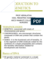 Introduction To Genetics: Prof Hemalatha Hod, Pediatric Nursing Aecs Maaruti College of Nursing