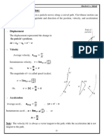 Plane Curvilinear Motion:: Displacement