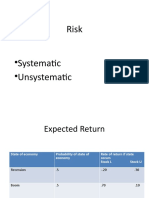 Risk - Systematic - Unsystematic