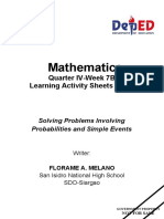 Mathematics: Quarter IV-Week 7B Learning Activity Sheets (LAS)