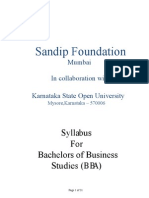 Distance BBA Syllabus Karnataka State Open University