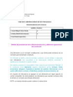 Formato de Dimensionalización y Operacionalizacion Del Constructo