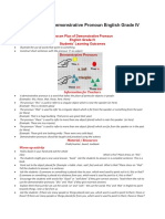 Lesson Plan of Demonstrative Pronoun English Grade IV