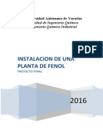 Produccion de Fenol - Diseño de Procesos