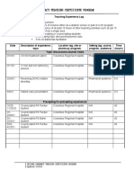 Teaching Experience Log 1