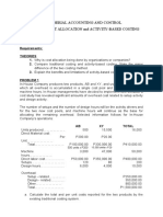 COST ALLOCATION and ACTIVITY-BASED COSTING