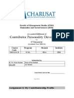 Contributor Personality Development: 6 Semester