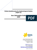 User Information Guide 2009: Dietary Questionnaire For Epidemiological Studies (DQES v2)