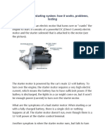 Starter Motor, Starting System: How It Works, Problems, Testing