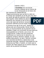 Batalla de Carabobo Informe Escrito