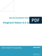 Special Installation Instruction Vision 6.5 or Higher