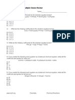 Chemical Reactions-Multiple Choice Review: PSI Chemistry