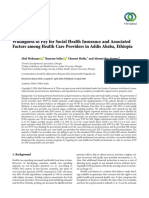 Research Article Willingness To Pay For Social Health Insurance and Associated Factors Among Health Care Providers in Addis Ababa, Ethiopia