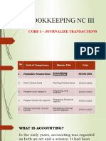 Core 1 - Journalize Transactions