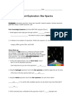 Student Exploration: Star Spectra: Red, Orange, Yellow, Green, Blue, and Violet