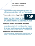 Tutorial 06 Questions With Possible Solutions: IS333: Project Management - Semester I 2021