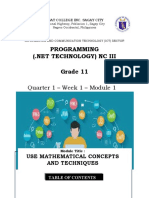 Programming Grade 11: Quarter 1 - Week 1 - Module 1