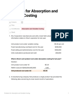 Problems For Absorption and Variable Costing: Column Files Unit/Module Week