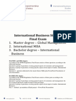 International Business Studies Final Exam