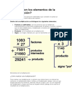 Cuáles Son Los Elementos de La Multiplicación