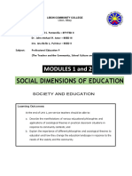 Social Dimensions of Education: MODULES 1 and 2