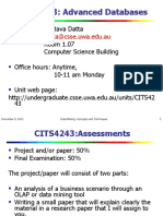 CITS4243: Advanced Databases: Datta@csse - Uwa.edu - Au