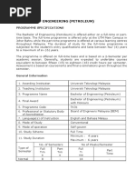 Bachelor of Engineering (Petroleum) : Programme Specifications