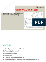 Econ6049 Economic Analysis, S1 2021: Week 9: Unit14 - Unemployment and Fiscal Policy (Part A)