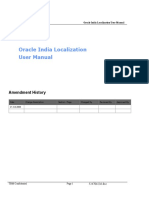 Oracle India Localization User Manual: Amendment History