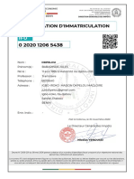 Attestation D'Immatriculation: Okpelou