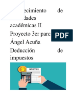 Ensayo, Deduccion de Impuestos