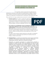 Medidas Preventivas Generales para Minimizar El Riesgo en Sector Laboral y El Covid