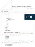 Solution Report For: Engg. Mechanics & Construction Materials and Management: Practice Test 10