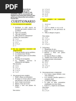 Cuestionario: 15 5! 21 + X 15 Ab 17 + A 5 B 22