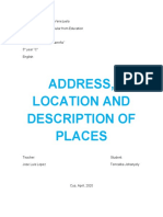 Address, Location and Description of Places - Inglés