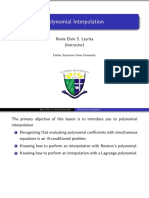 3 Lesson Midterms Polynomial Interpolation