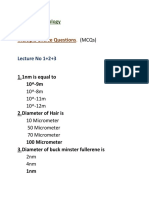 Bionanotechnology MCQs