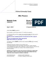 SMM200 Derivatives and Risk Management 2021 Questions